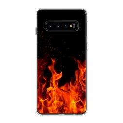 Силиконовый чехол Все в огне на Samsung Galaxy S10