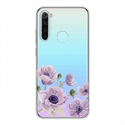 Силиконовый чехол Цветущие сиреневые цветы рисунок на Xiaomi Redmi Note 8