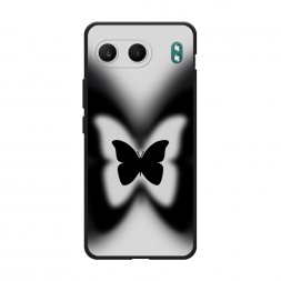 Матовый силиконовый чехол Монохромная бабочка на OnePlus Nord 4 5G
