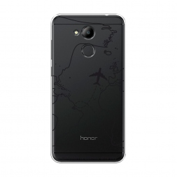 Силиконовый чехол В дороге чёрный на Honor 6C Pro