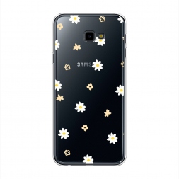 Силиконовый чехол Паттерн из ромашек рисунок на Samsung Galaxy J4 Plus (Core)