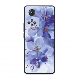 Матовый силиконовый чехол Фиолетовые цветки на Huawei Nova 9