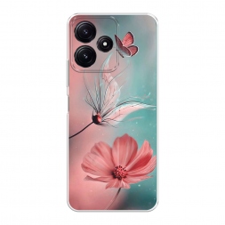 Силиконовый чехол Бабочка и цветок на Poco M6 Pro 5G