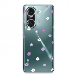 Силиконовый чехол Фиолетовые цветочки рисунок на Honor 60 Pro