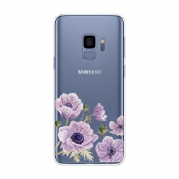 Силиконовый чехол Цветущие сиреневые цветы рисунок на Samsung Galaxy S9