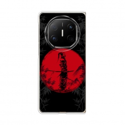 Силиконовый чехол Самурай на красном фоне на Huawei Mate X6