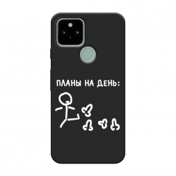 Матовый силиконовый чехол План на день белый на Google Pixel 5A