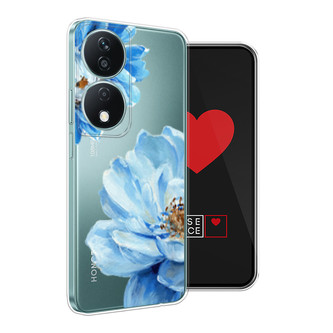 Силиконовый чехол Голубые клематисы на Honor X7b