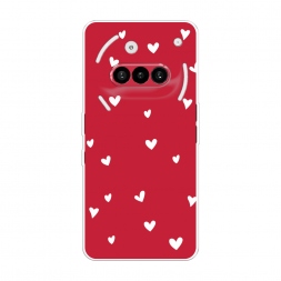 Силиконовый чехол Сердечки на красном на Nothing Phone 3a