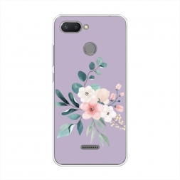 Силиконовый чехол Нежный букет на фиолетовом на Xiaomi Redmi 6