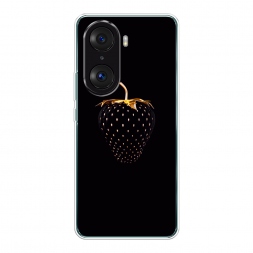 Силиконовый чехол Черно-золотая клубника на Honor 60 Pro