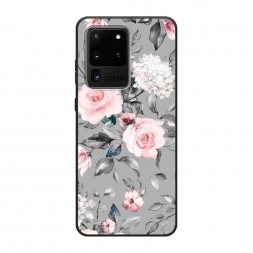 Матовый силиконовый чехол Розы на сером на Samsung Galaxy S20 Ultra