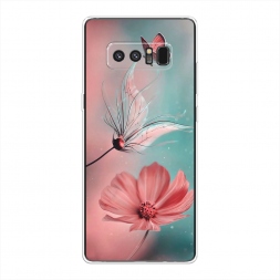 Силиконовый чехол Бабочка и цветок на Samsung Galaxy Note 8