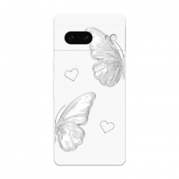 Soft touch белый white butterflies 2 на Google Pixel 7
