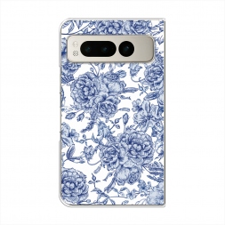 Силиконовый чехол Гжель цветы рисунок на Google Pixel Fold