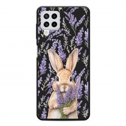 Матовый силиконовый чехол Зайчик с лавандой на Samsung Galaxy M22