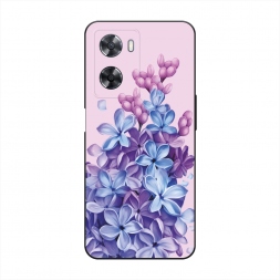 Матовый силиконовый чехол Мечтательная сирень на розовом на Oppo A57 4G
