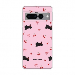 Силиконовый чехол cherry cat на Google Pixel 7 Pro