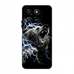 Матовый силиконовый чехол Гроза и медведь на Honor X7d