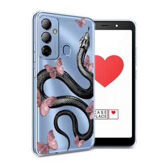 Силиконовый чехол Snake and butterflies 3 на Tecno Pop 6 Go