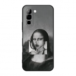 Матовый силиконовый чехол Mona Lisa sucking lollipop на Infinix Hot 70