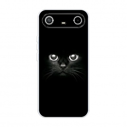 Силиконовый чехол Взгляд черной кошки на Tecno Spark Slim