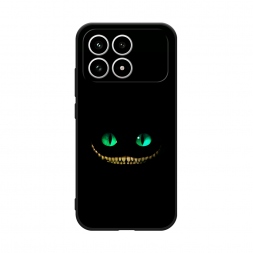 Матовый силиконовый чехол Зеленоглазый чеширский кот на POCO F8 PRO 5G