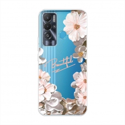 Силиконовый чехол Цветочная красота светлый на Tecno Pova Neo