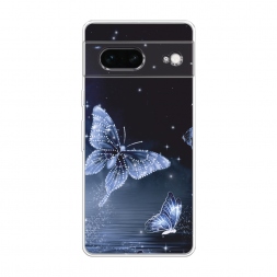 Силиконовый чехол Кристальные бабочки на Google Pixel 7