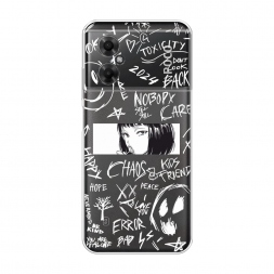 Силиконовый чехол Manga graffiti white на Xiaomi Poco M4 5G