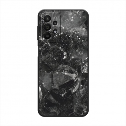Матовый силиконовый чехол Чёрный кристалл текстура на Samsung Galaxy A23