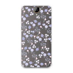 Силиконовый чехол Сиреневые розы паттерн на HTC One E9 Plus
