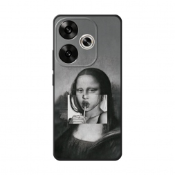 Матовый силиконовый чехол Mona Lisa sucking lollipop на Xiaomi Redmi Turbo 3