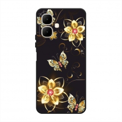 Матовый силиконовый чехол Luxury butterflies на Infinix Smart 10