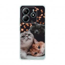 Силиконовый чехол Кошачьи обнимашки на Xiaomi Redmi Note 14 5G