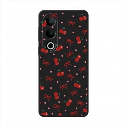 Матовый силиконовый чехол Вишни и ленточки на Oneplus Nord CE4