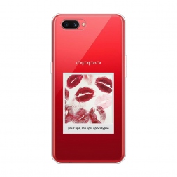 Силиконовый чехол Полароид губы 2 на Oppo A3s