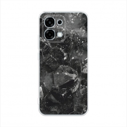 Силиконовый чехол Чёрный кристалл текстура на Oppo A6 Pro