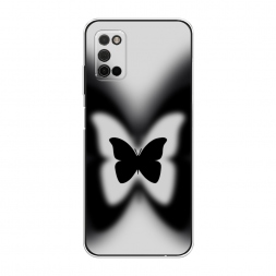 Силиконовый чехол Монохромная бабочка на Samsung Galaxy A03S