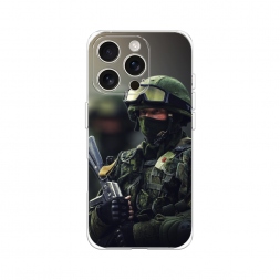Силиконовый чехол Солдат на iPhone 16 Pro