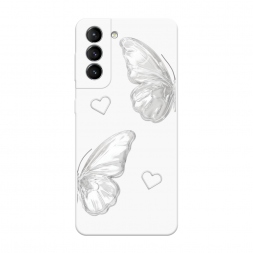 Soft touch ����� white butterflies 2 �� Samsung Galaxy S21