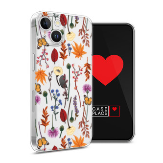 ����������� ����� Orange Purple flowers �� iPhone 15 Plus