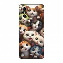 Матовый силиконовый чехол Море котят на Xiaomi Redmi Note 10S