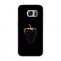 Силиконовый чехол Black strawberry на Samsung Galaxy S7 edge