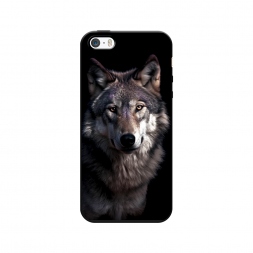 Матовый силиконовый чехол Волчий взгляд на iPhone 5/5S/SE