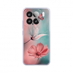 Силиконовый чехол Бабочка и цветок на Xiaomi 15