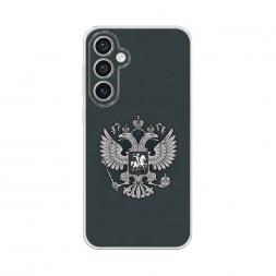 Силиконовый чехол Герб России серый на Samsung Galaxy S23 FE 5G