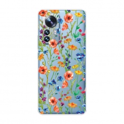 Силиконовый чехол Маки и васильки фон на Xiaomi 12 Pro