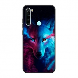 Матовый силиконовый чехол Волшебный волк на Xiaomi Redmi Note 8