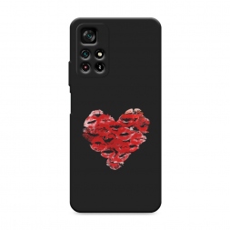 Матовый силиконовый чехол Сердечко из поцелуев на Xiaomi Redmi Note 11 5G